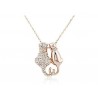 Gold Plated Cat Couple Necklace