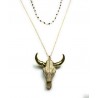 Long necklace Buffalo 24K Gold plated